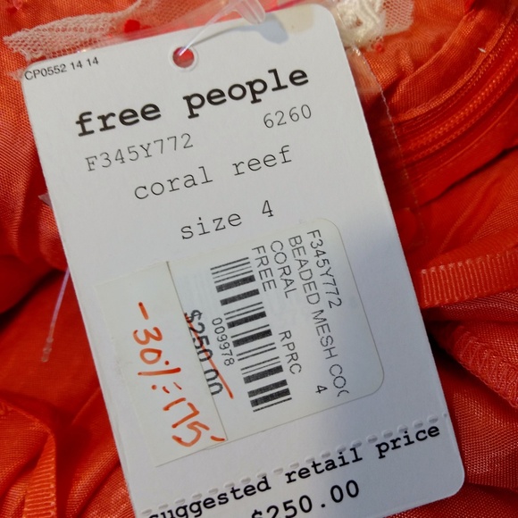 NWT Free People Coral Sequin Mesh Asymmetric Dress - Picture 10 of 10